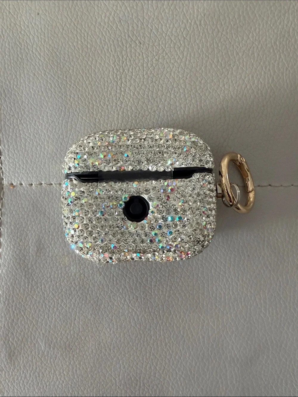 Air pod Generation case sparkling Crystal Embellished Keyring - Silver
